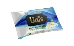 Салфетки влажные "Unis" универсальные для всей семьи с экстрактом ромашки 25 шт