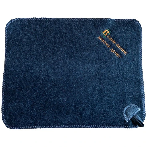 Коврик банный с вышивкой "В бане веник дороже денег", цвет серый, без упаковки