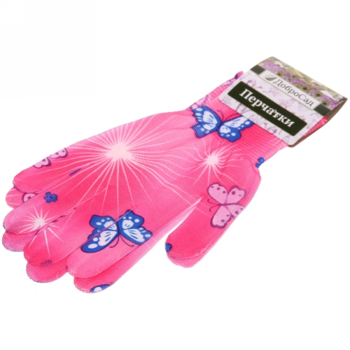 Перчатки нейлоновые "Лайт-Бабочки" 8 р-р ДоброСад