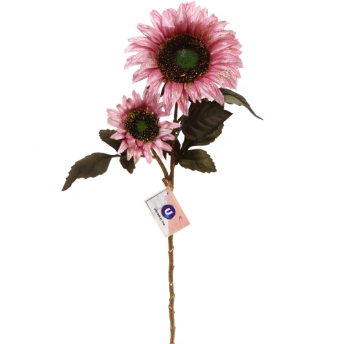 Искусственные цветы "FLOWERS GLAMOUR" 63см Подсолнухи 2 цветка розовые