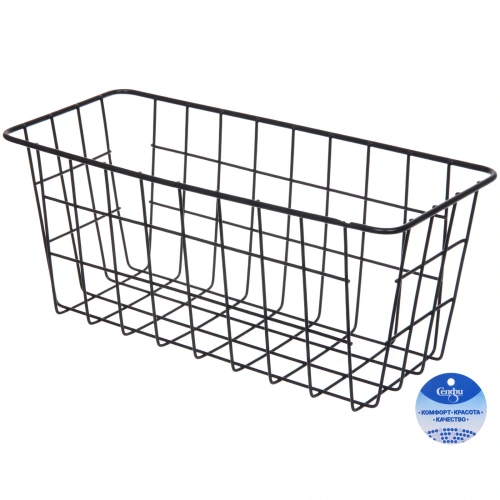 Корзина металлическая универсальная "ФАРГО", цвет черный, 29*12*12см (лейбл)