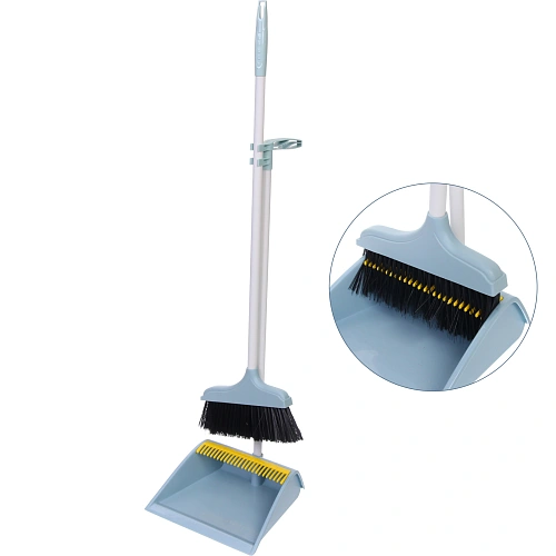 Набор для уборки, щетка для пола с совком "Практик" синий 8015