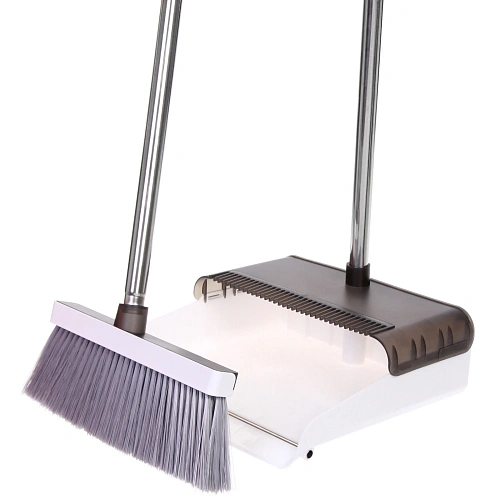 Набор для уборки, щетка для пола с совком Профи белый 8817_10