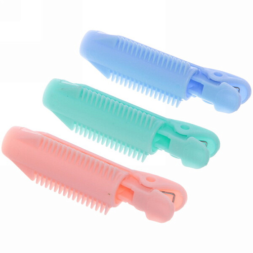 Бигуди пластмассовые с зажимом 3шт Styling, микс 6 цветов, в пластиковой коробке, 10,5см_6