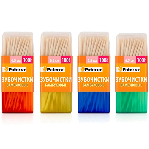 Зубочистки 100шт в банке Paterra 