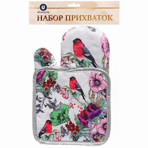 Прихватка в наборе с прихваткой-варежкой Цветущий сад 25,516 см, 1717 см_6