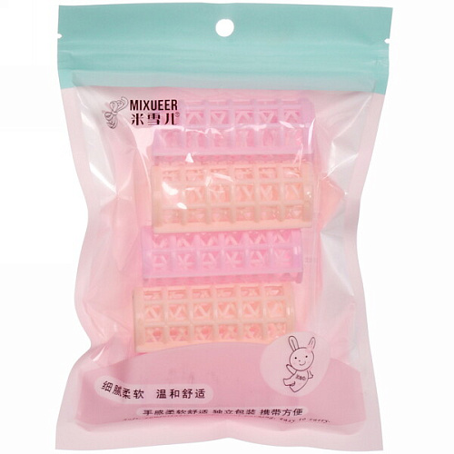 Бигуди пластмассовые с зажимом 5шт Beauty Room, цвет розовый и мятный, 72,8см_12