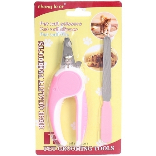 Набор для груминга Нежный  Бро, когтерез и пилка, цвет белыйрозовый  (блистер U)_6