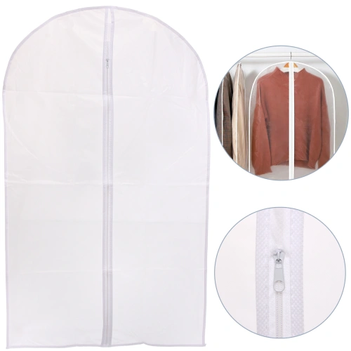 Чехол для одежды "ИДЕЯДОМА", цвет белый / прозрачный, 60*100см (пакет)