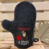 Варежка банная с вышивкой "Рожденный в СССР - пионер", цвет серый, без упаковки