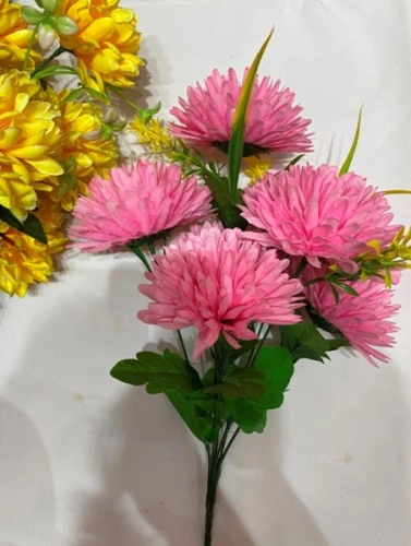 Искусственные цветы "Цветочная мелодия" Хризантемы 40см 7 цветков желтые