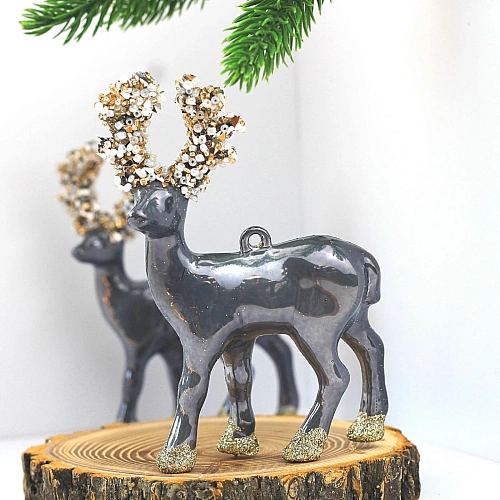 Набор украшений SHINE "Magic deer" 12,5х10,5 см (2 шт.), grey