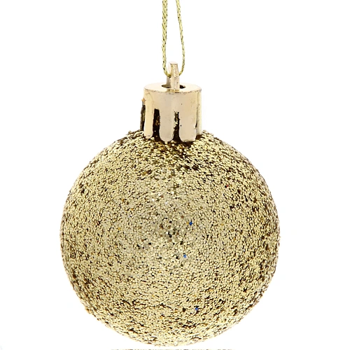 Новогодние шары 4 см (набор 24 шт) Микс фактур, золото_12