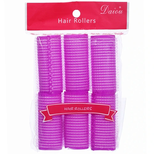 Бигуди-липучки с поролоном для сна мягкие 6шт Безупречные Локоны, цвет фуксия, 62,5см_4