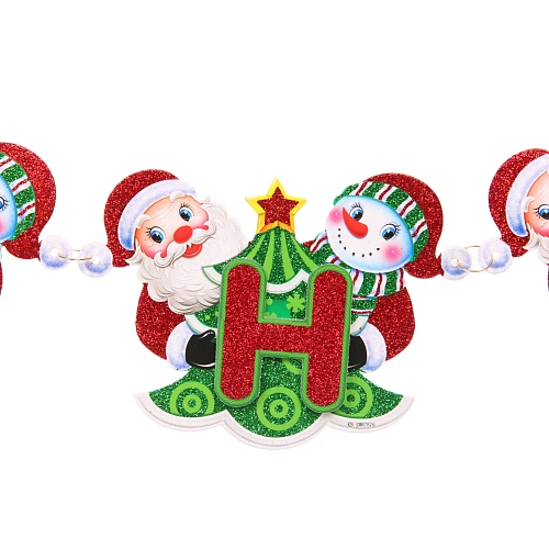 Растяжка бумажная новогодняя С Новым Годом - Весёлый праздник 220 см_4