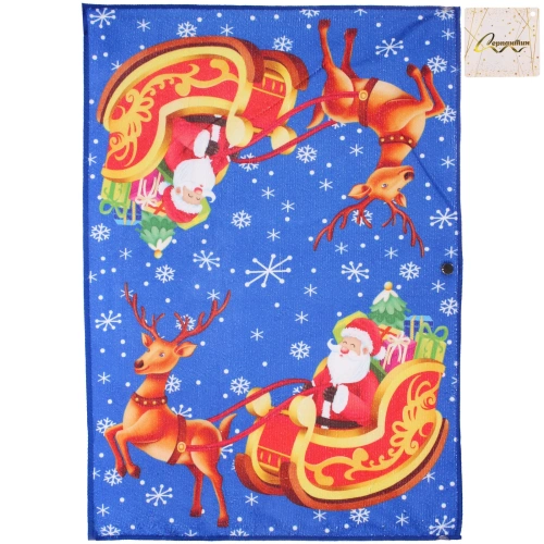Полотенце кухонное "SPARKLE - Дедушка Мороз" 40*58 см, микрофибра 210 гр/м2