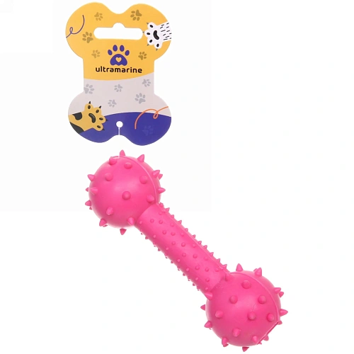 Игрушка для собаки "Bubble gum-Гантель" 14см цвет розовый Ultramarine