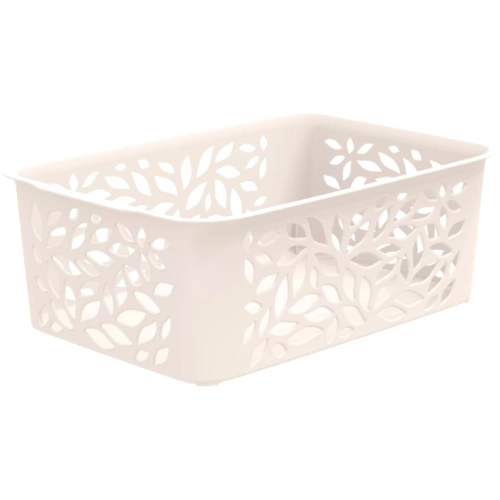 Корзина для хранения универсальная LEAVES, молочный, 22.2*15.3*8.1см / 2.3л