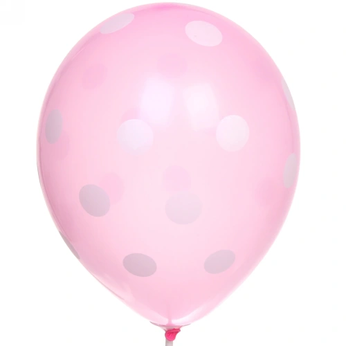 Воздушные шары "Горошек"10шт 12"/25см розовый
