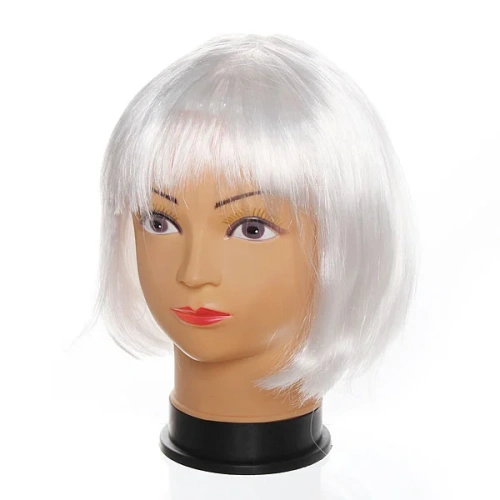 Парик карнавальный "Каре белое"