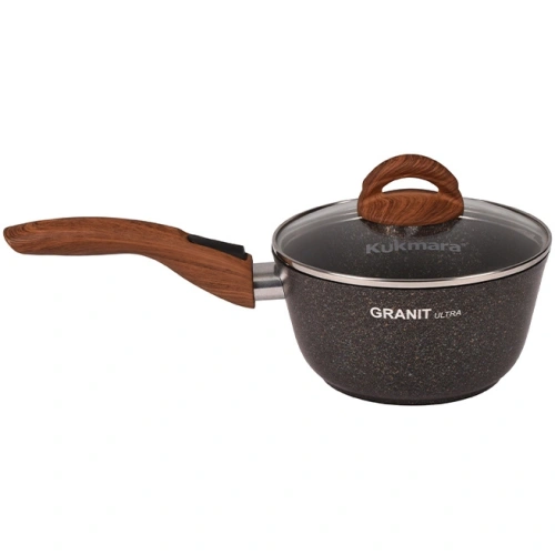 Ковш 1,5л "Granit Ultra Induction" (original) с носиком, съемная ручка, стеклянная крышка кго0156а