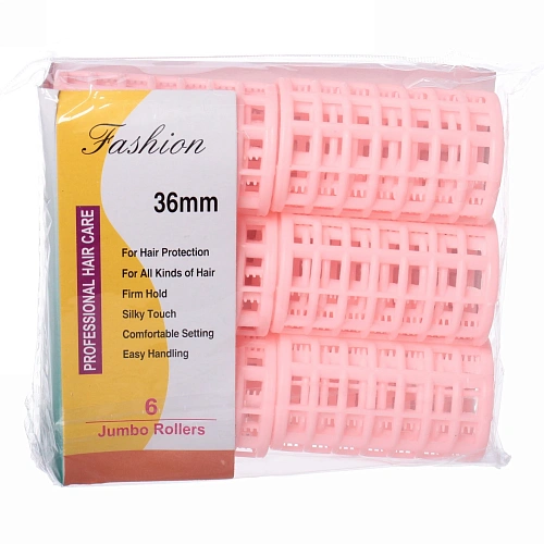 Бигуди пластмассовые с зажимом 6шт, цвет микс, d=36мм_9
