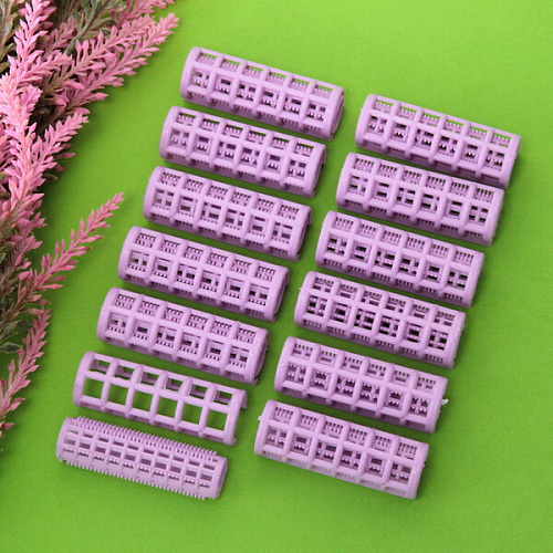 Бигуди пластмассовые с зажимом 12шт, цвет микс, d=20мм_8