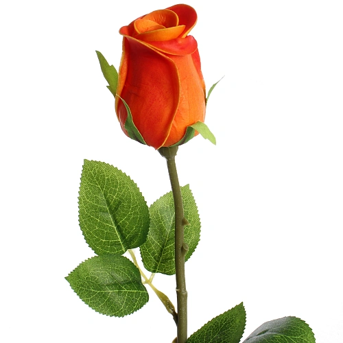 Цветок искусственный Natur 45см Роза оранжевая_4