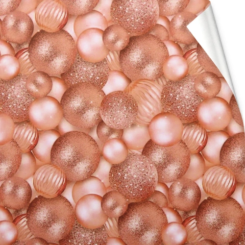 Бумага упаковочная 50х70 см "Волшебные шары",  розовое золото (1 лист)