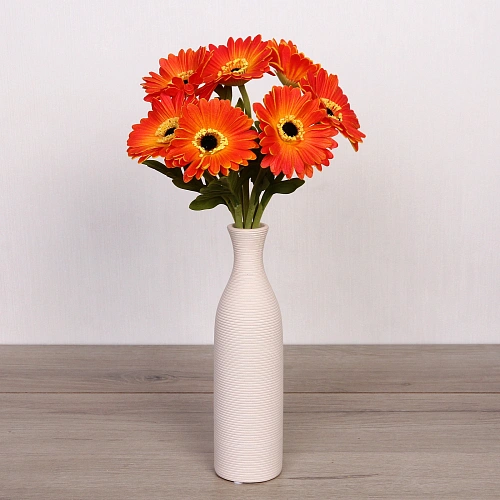 Цветы искусственные Natur 33см Герберы 7шт оранжевые_5