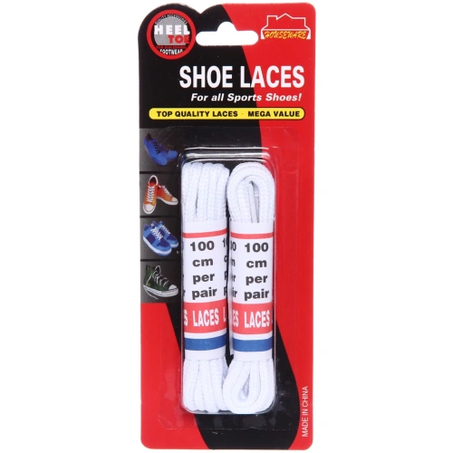 Шнурки для обуви "Классические", круглое сечение, цвет белый, 2 пары, 100см