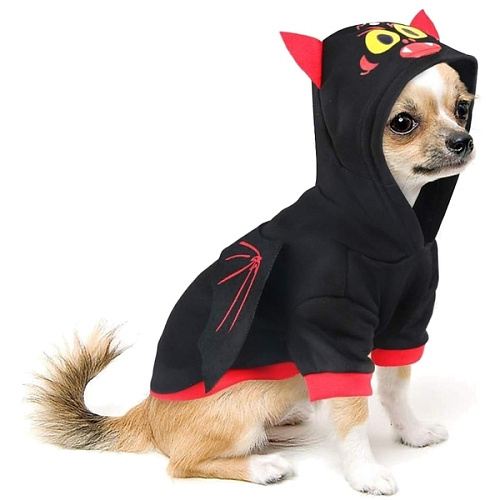 Кофта - толстовка с капюшоном для собак мелких пород Летучая мышь, размер XL (504026см) _6