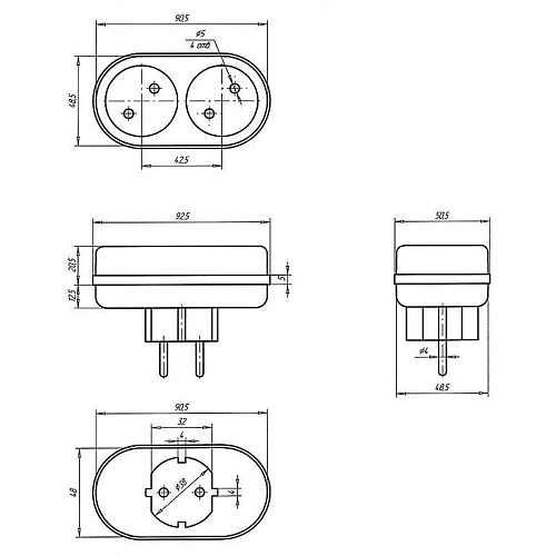 Двойник Toker 2T, 6A, без заземления, белый_4