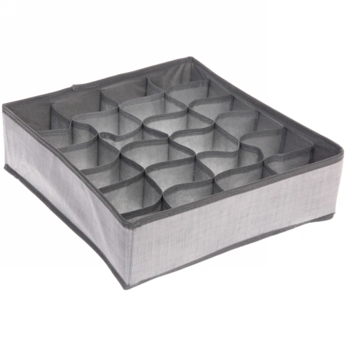 Кофр - органайзер для хранения вещей "ЭФОЛТ", цвет пыльно - серый, 24 отделения, 32*32*10см✦