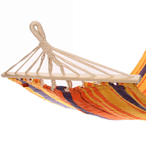 Гамак 20080см Райское наслаждение хб с деревянной перекладиной,цвет оранжевыйжелтыйсиний _4