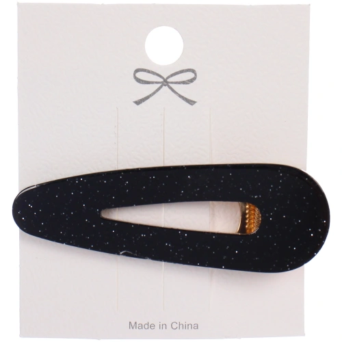 Зажим для волос "ЛАВИТА", капля, цвет черный, 6,7*2,3см (белый блистер)