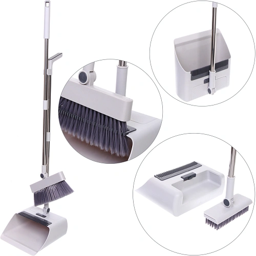 Набор для уборки  с совком 3в1, две щетки для пола, водосгон "Клио"