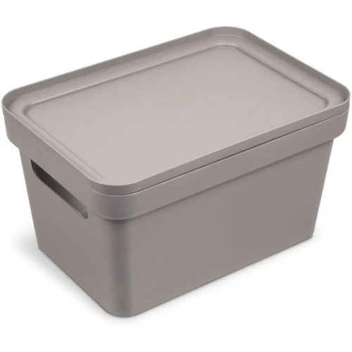 Корзина для хранения с крышкой "Фортуна", цвет коричнево-серый, 27*19*15см С745КСЕР