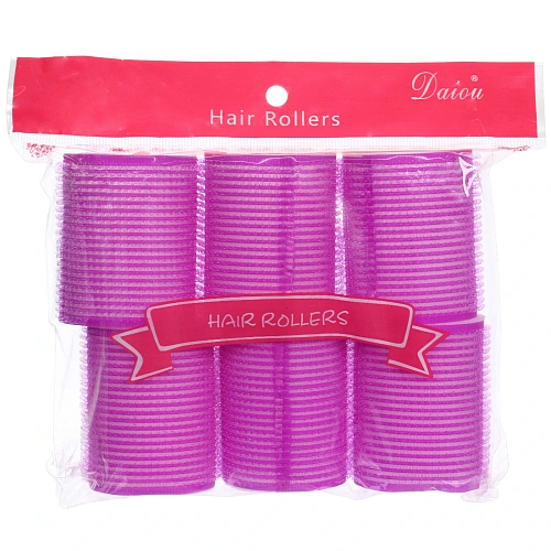 Бигуди-липучки с поролоном для сна мягкие 6шт Безупречные Локоны, цвет фуксия, 64,8см_4