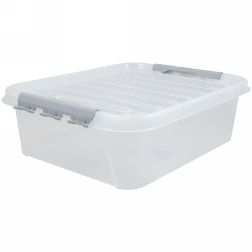 Контейнер универсальный с крышкой для хранения "ПРОФИ КОМФОРТ", прозрачный, 50*39*17,5см, 23л