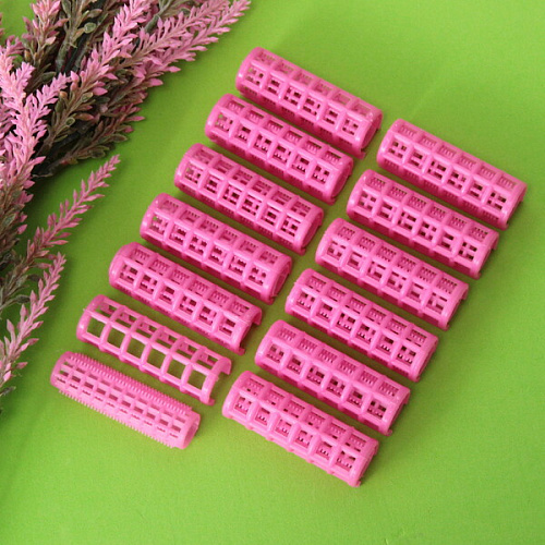 Бигуди пластмассовые с зажимом 12шт, цвет микс, d=20мм_7