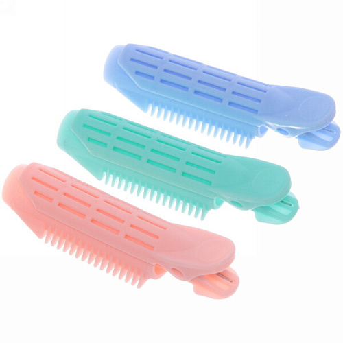 Бигуди пластмассовые с зажимом 3шт Styling, микс 6 цветов, в пластиковой коробке, 10,5см_4