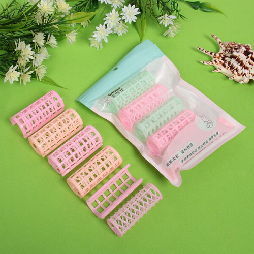 Бигуди пластмассовые с зажимом 5шт Beauty Room, цвет розовый и мятный, 72,8см_3