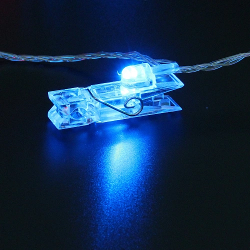 Гирлянда для дома   4,0 м 20 ламп LED с насадками ПРИЩЕПКА, прозрачпровод, IP-20, Мультицвет_29