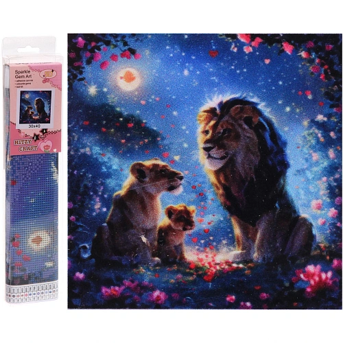 Алмазная мозаика в рулоне 30*40см полная выкладка "DIAMOND", Прайд