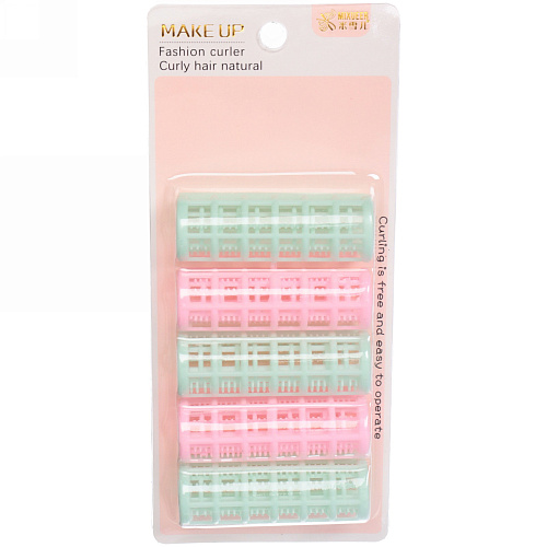 Бигуди пластмассовые с зажимом 5шт Beauty Room, цвет розовый и мятный, 72,5см_8