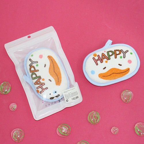 Губка для тела махровая Happy baby - Утёнок Кря , 13,58,5 см (ZIP пакет)_3