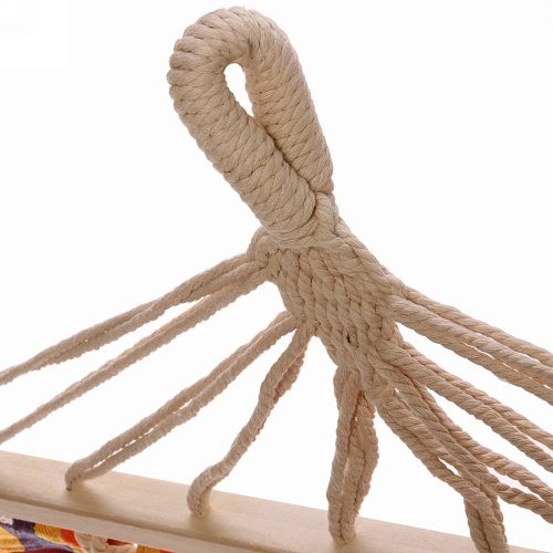 Гамак 20080см Райское наслаждение хб с деревянной перекладиной,цвет оранжевыйжелтыйсиний _5