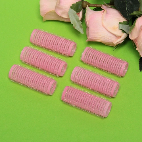 Бигуди липучки, 6шт, однотонные, цвет микс, d-2см_11