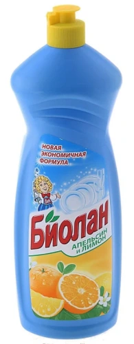 Средство для мытья посуды БИОЛАН ЖМС Апельсин и лимон 1000 мл.